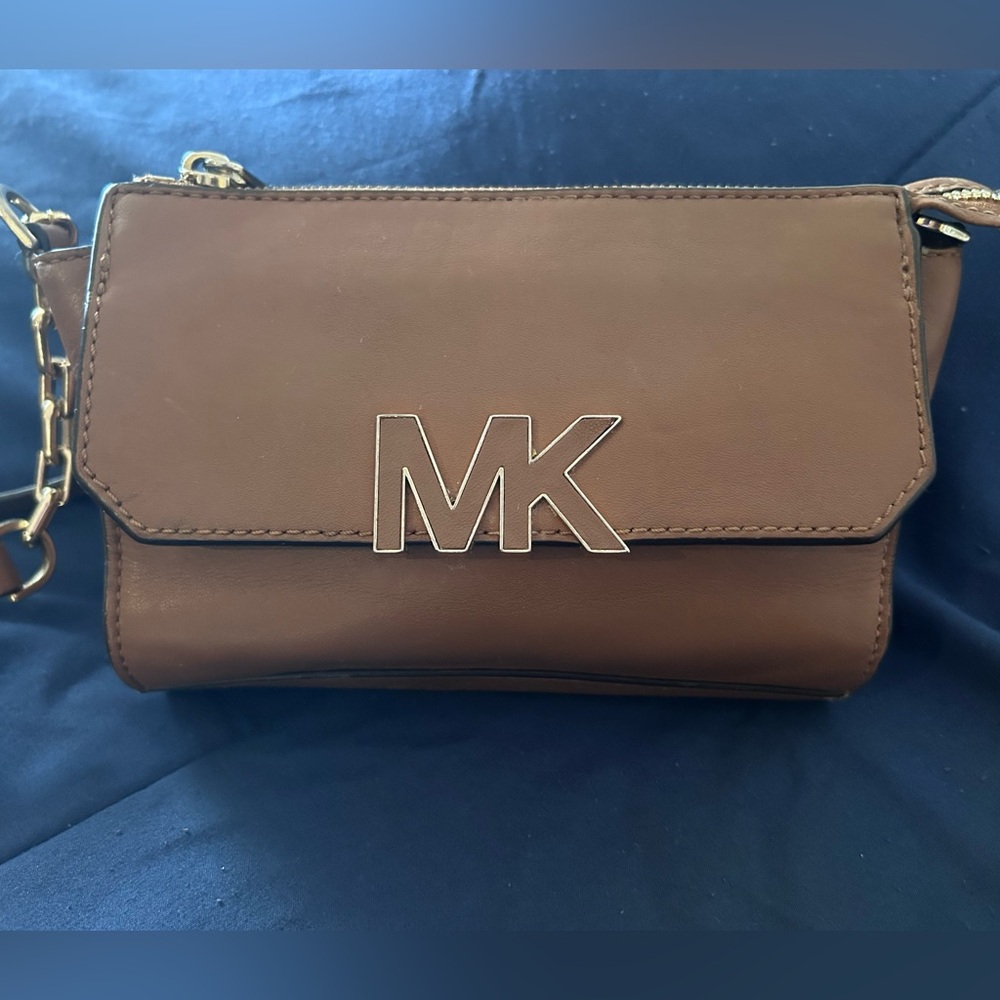 Michael Kors Brown Crossbody Bag with Gold Accents
